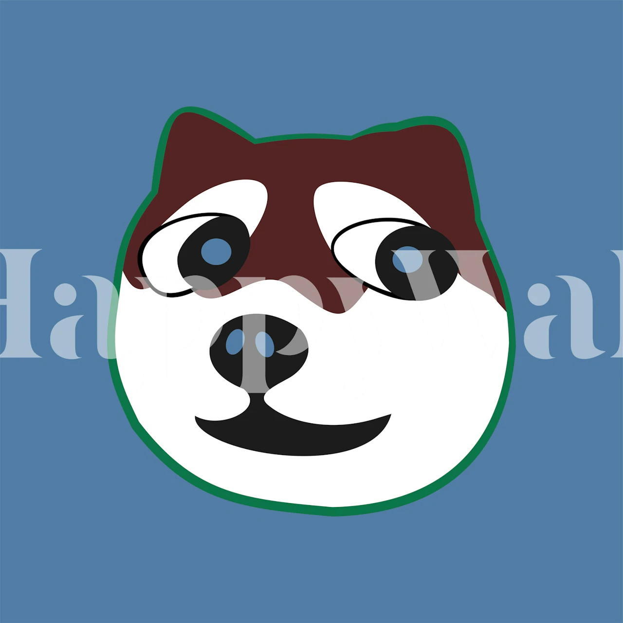 Friendly dog graphic wallpaper in a room