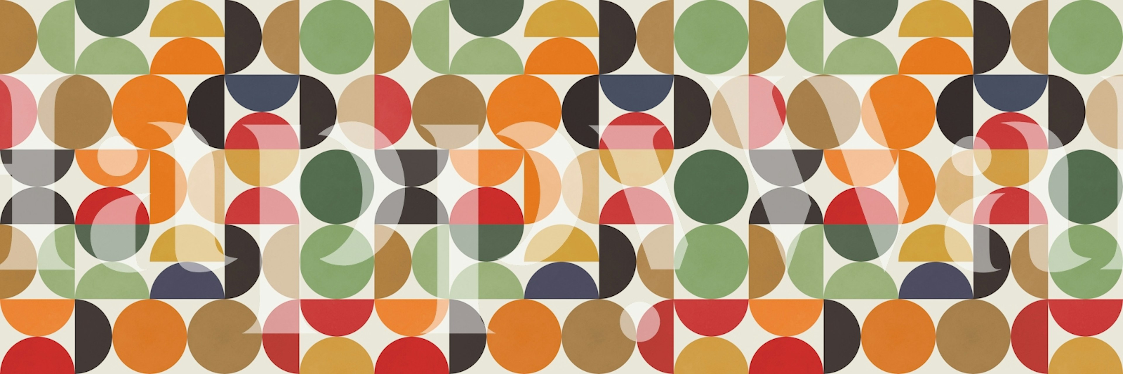 Expressive colored circles pozadina u sobi