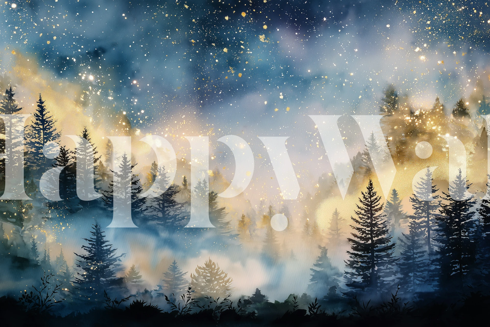 Mystic Forest Glow wallpaper in a room