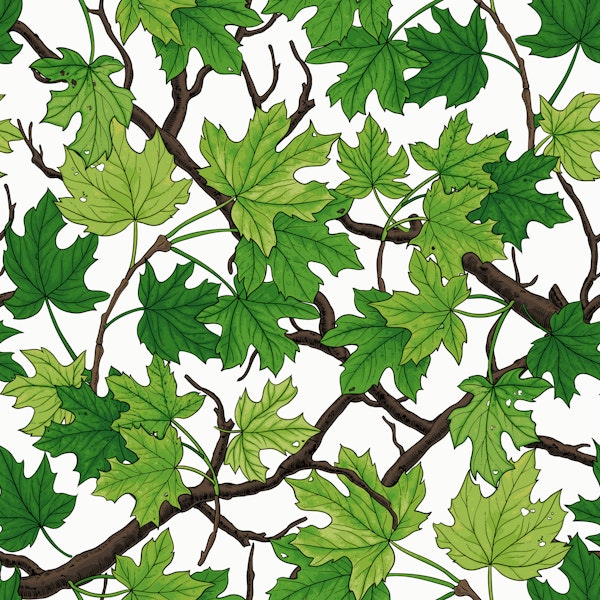 Maple leaves on black