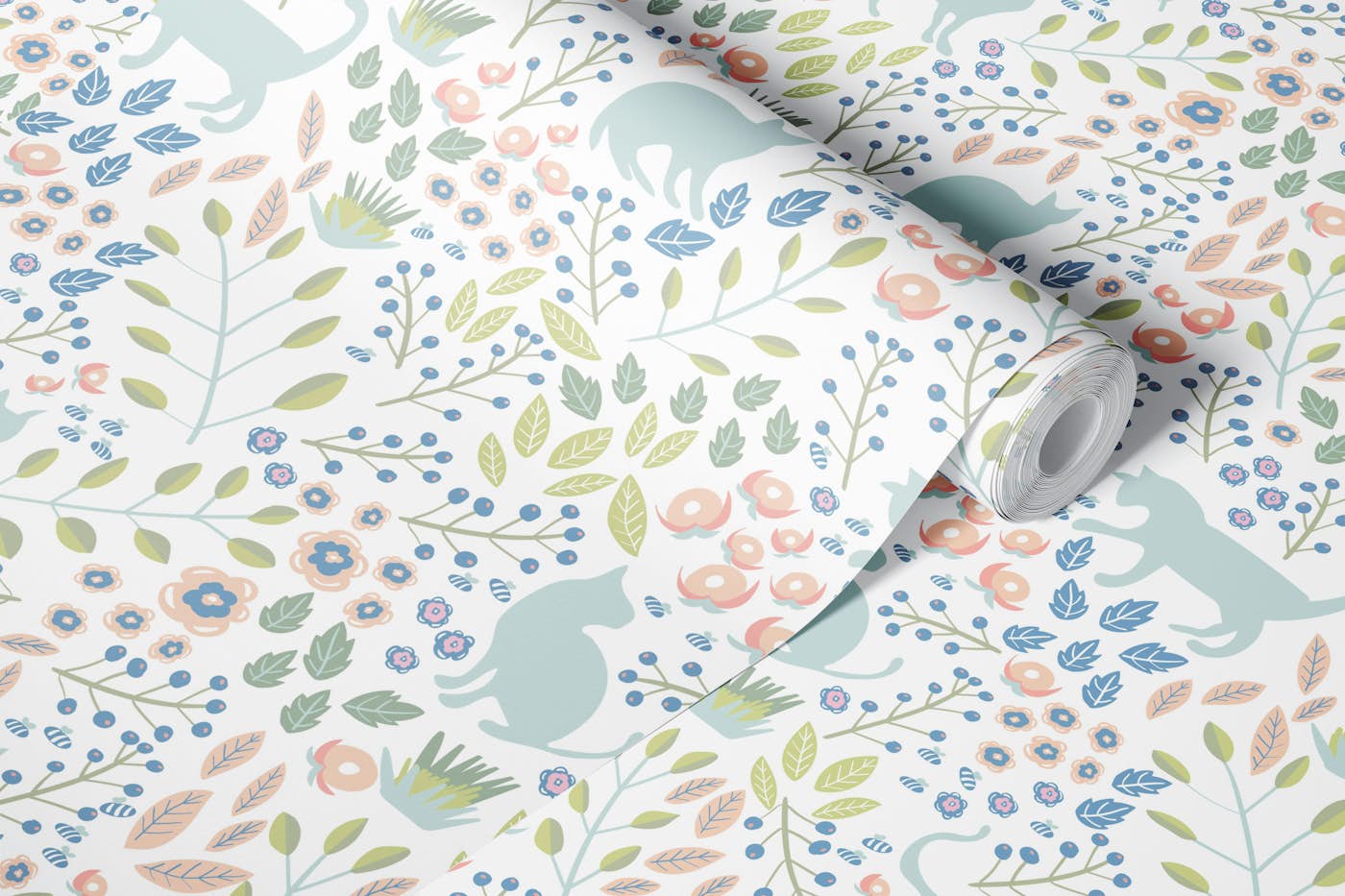 Cats Garden Delight wallpaper roll