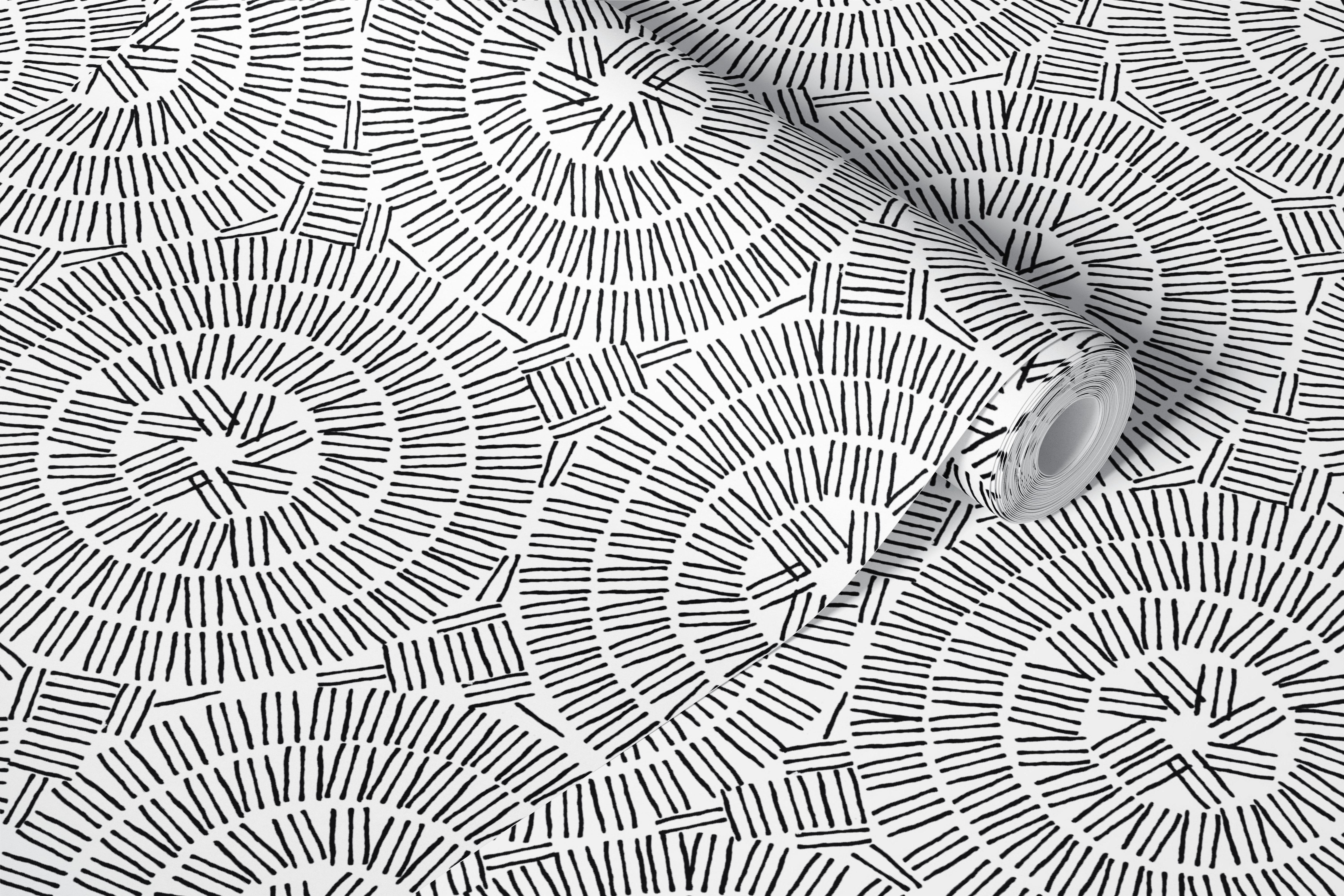 Papel de parede Boho Line Circles em um quarto