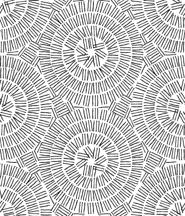 Boho Line Circles in Black and White
