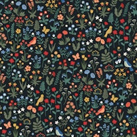 Medieval Floral Tapestry - black - small papiers peint