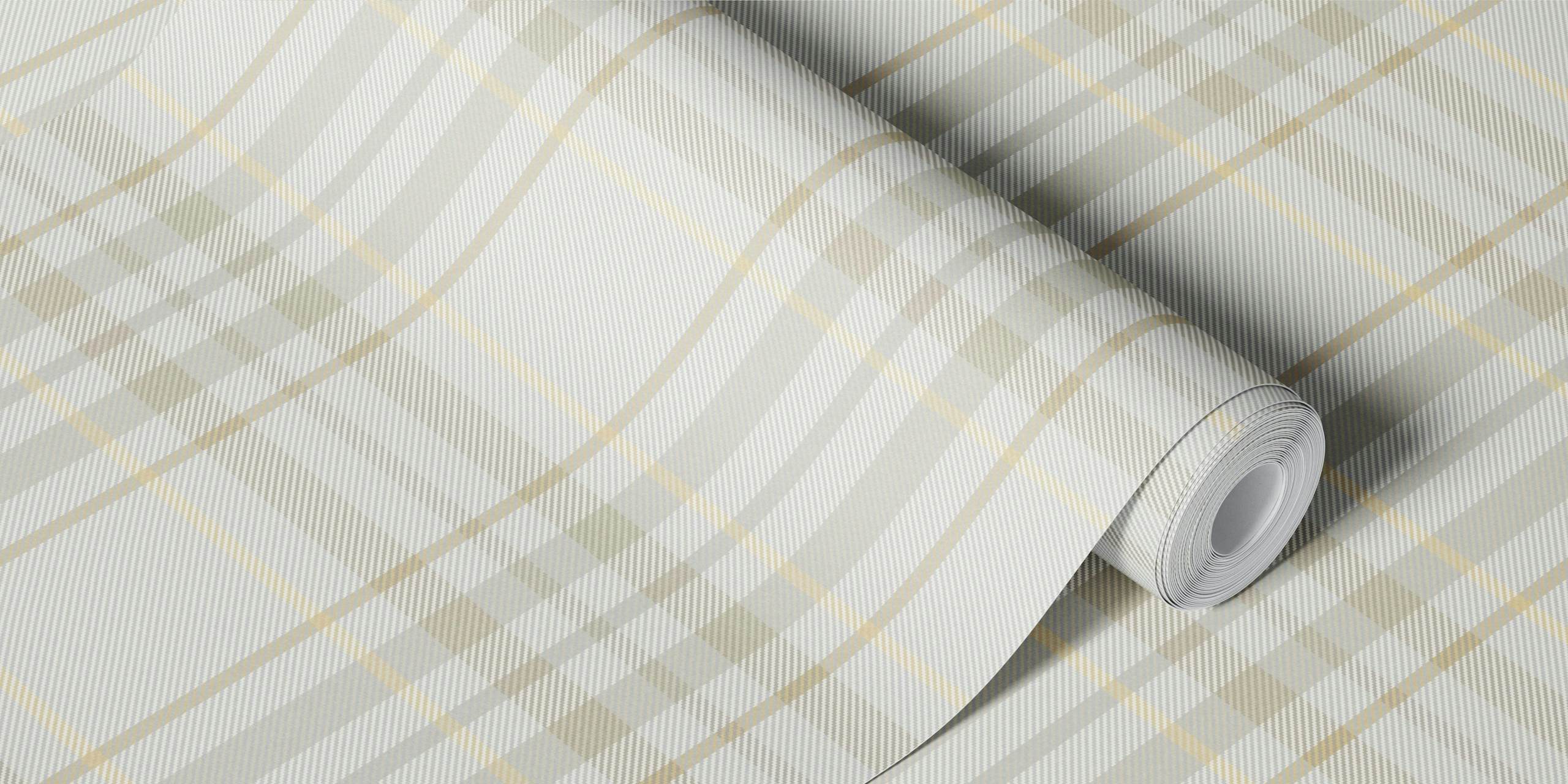 Ταπετσαρία Classic Plaid Neutral σε δωμάτιο