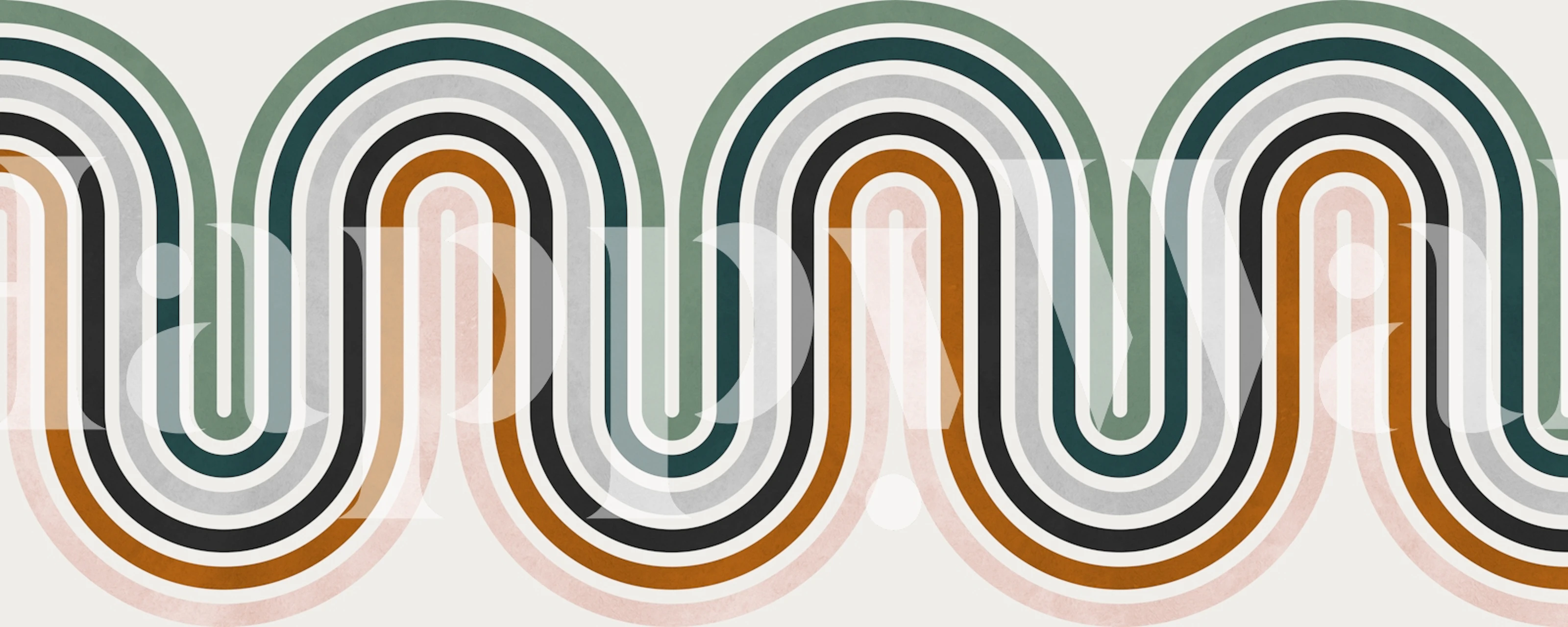 Retro Wave Symphony behang in een kamer