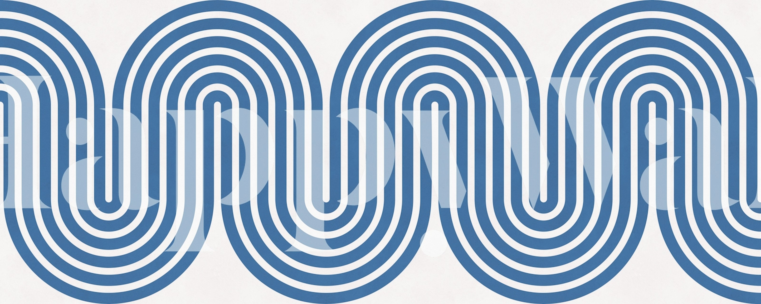 Blue wave pattern wallpaper on a light background