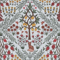 Fox in the Lemon Garden - Silver Flint wallpaper
