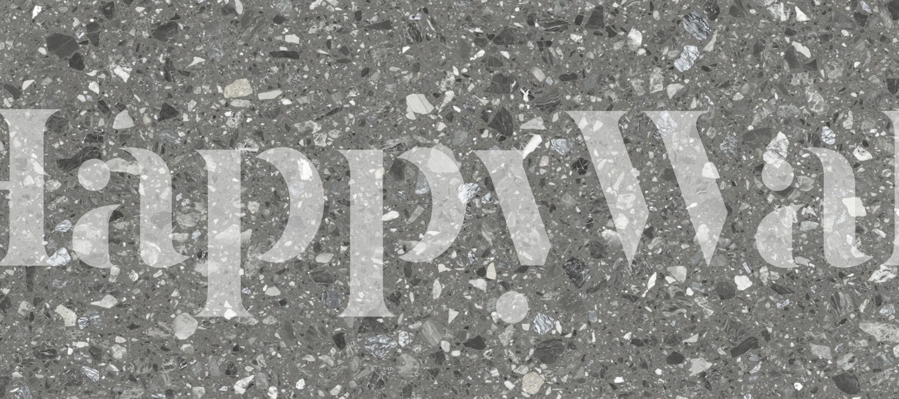 Black Terrazo carta da parati in una stanza