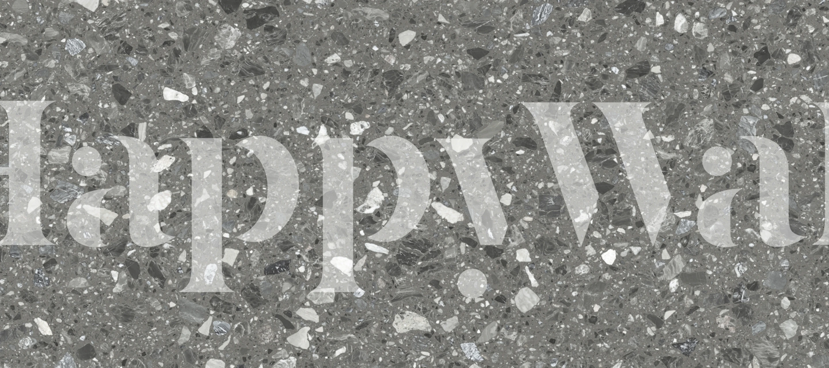 Dark Grey Terrazzo wallpaper in a room