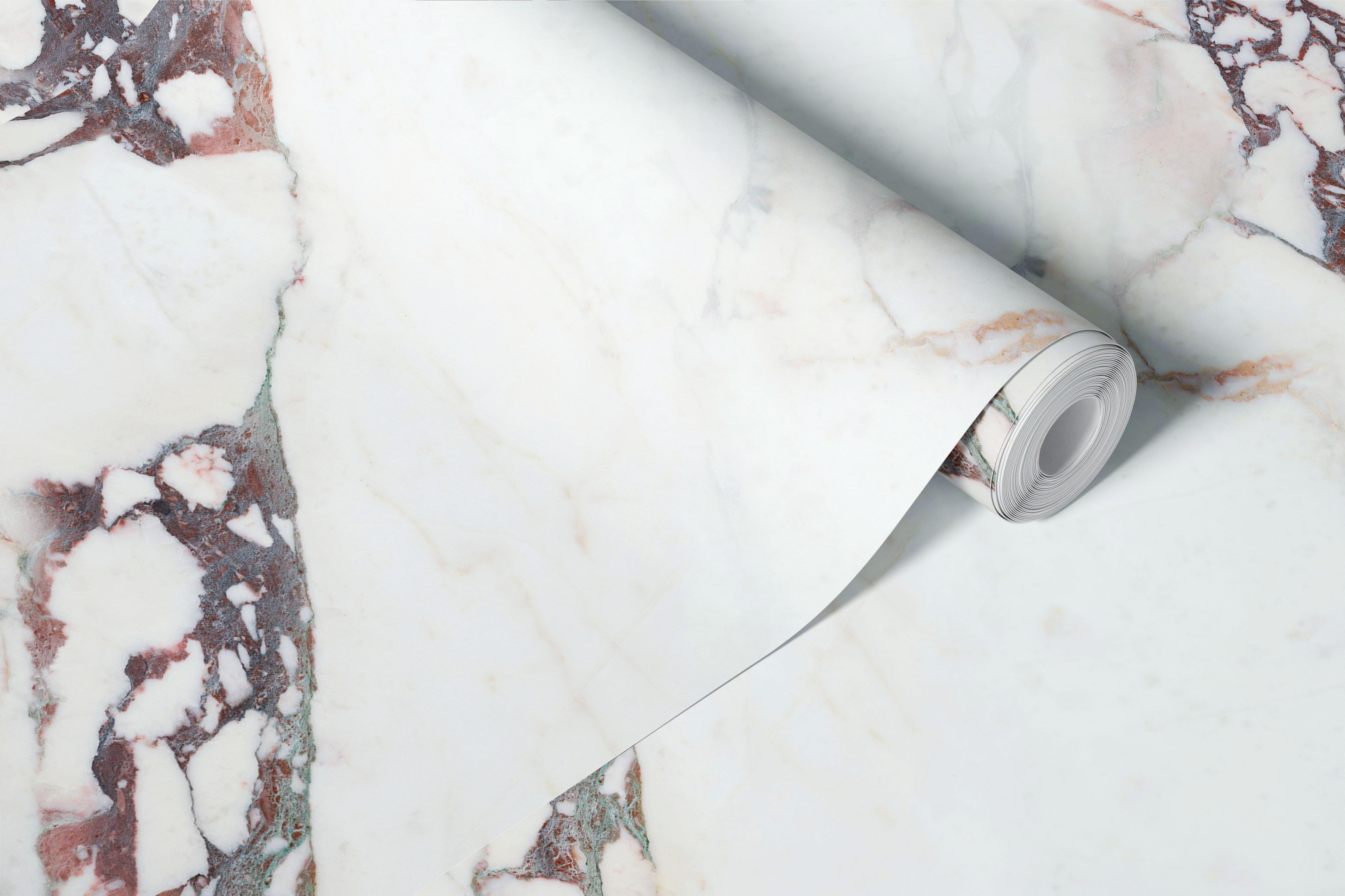 Calacatta Rosato marble wallpaper in a room