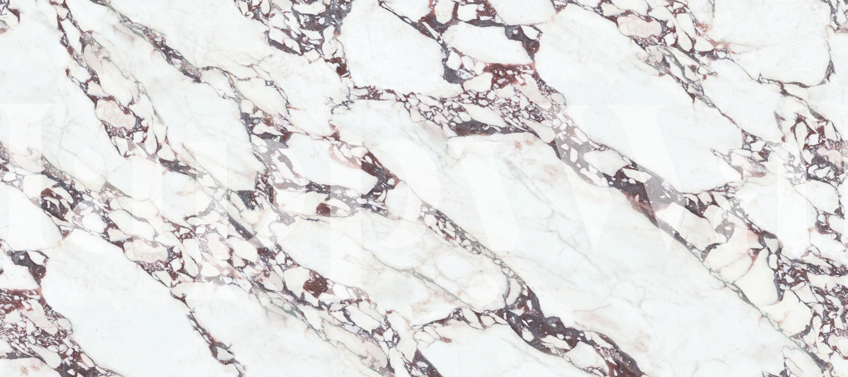 Calacatta Vagli Rosato marble design featuring white and pink veining wallpaper