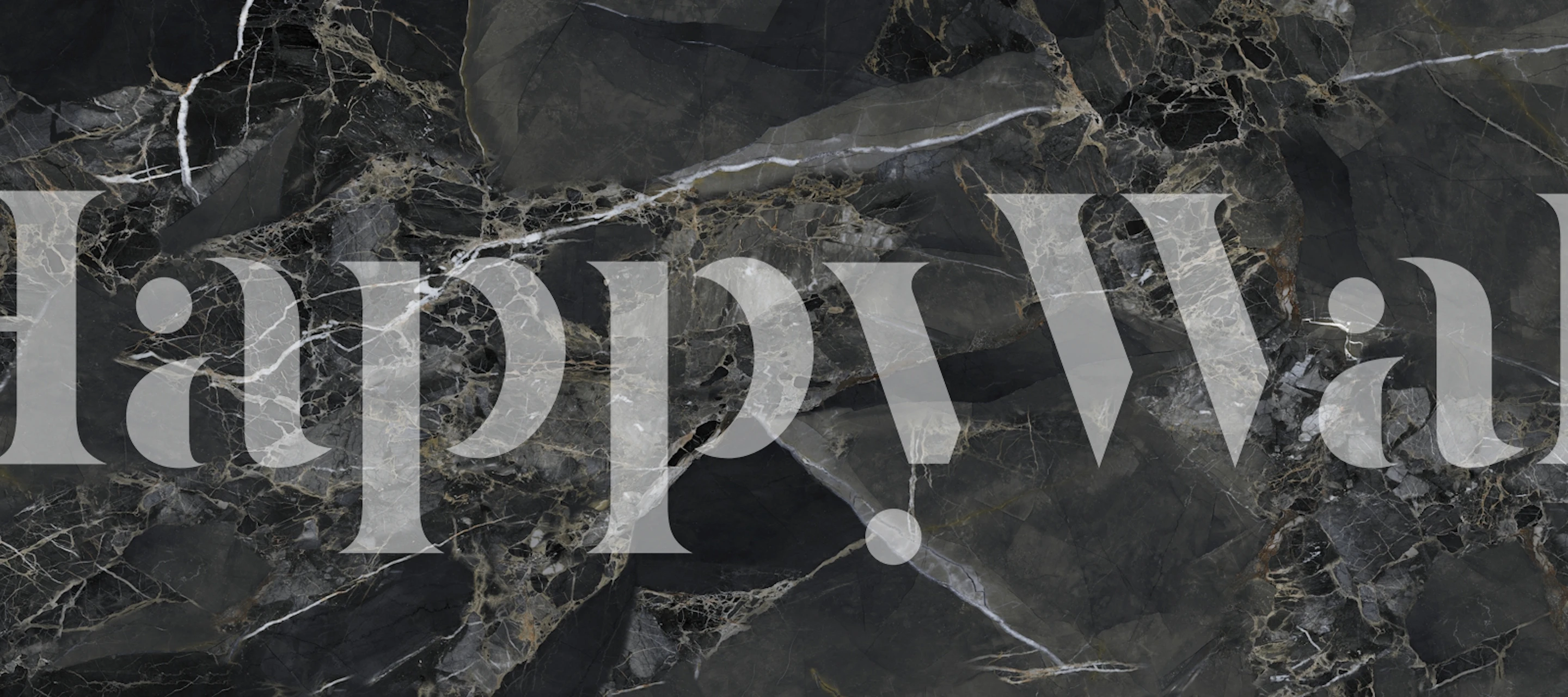 Black marble effect wallpaper with white veins