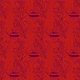 Red Asian Toile - Bamboo and Pagoda