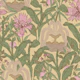 Art Deco Ornamental Garden Pink Green Beige