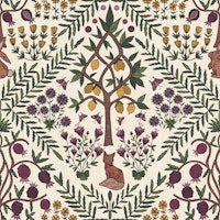 Fox in the Lemon Garden - Plum - Small tapete