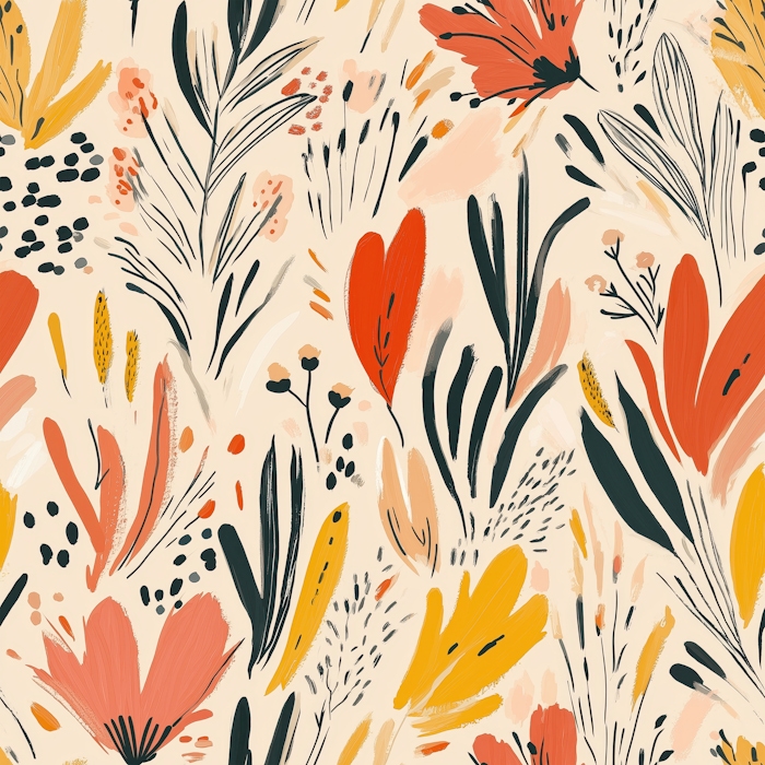 Warm Earthy Floral Wallpaper for Home Decor