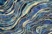 Blue Gold Gemstone Marble carta da parati