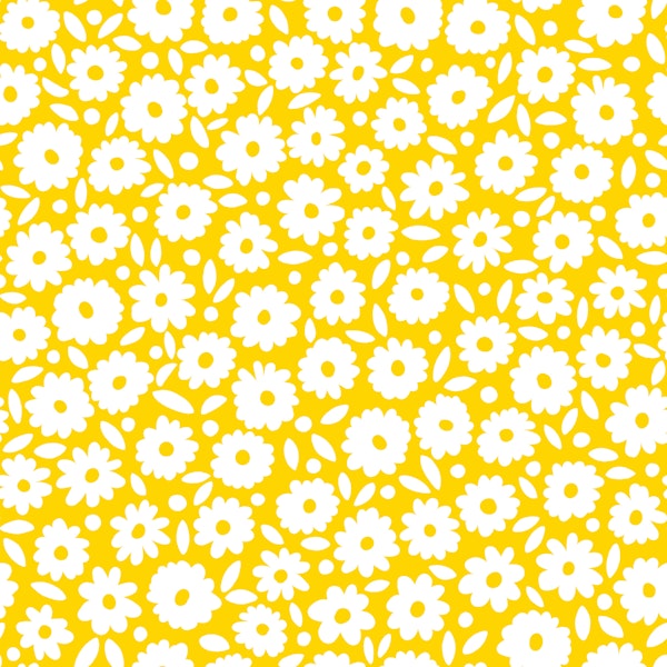 Cute Scandi Ditsy Daisy - Bright ButterYellow