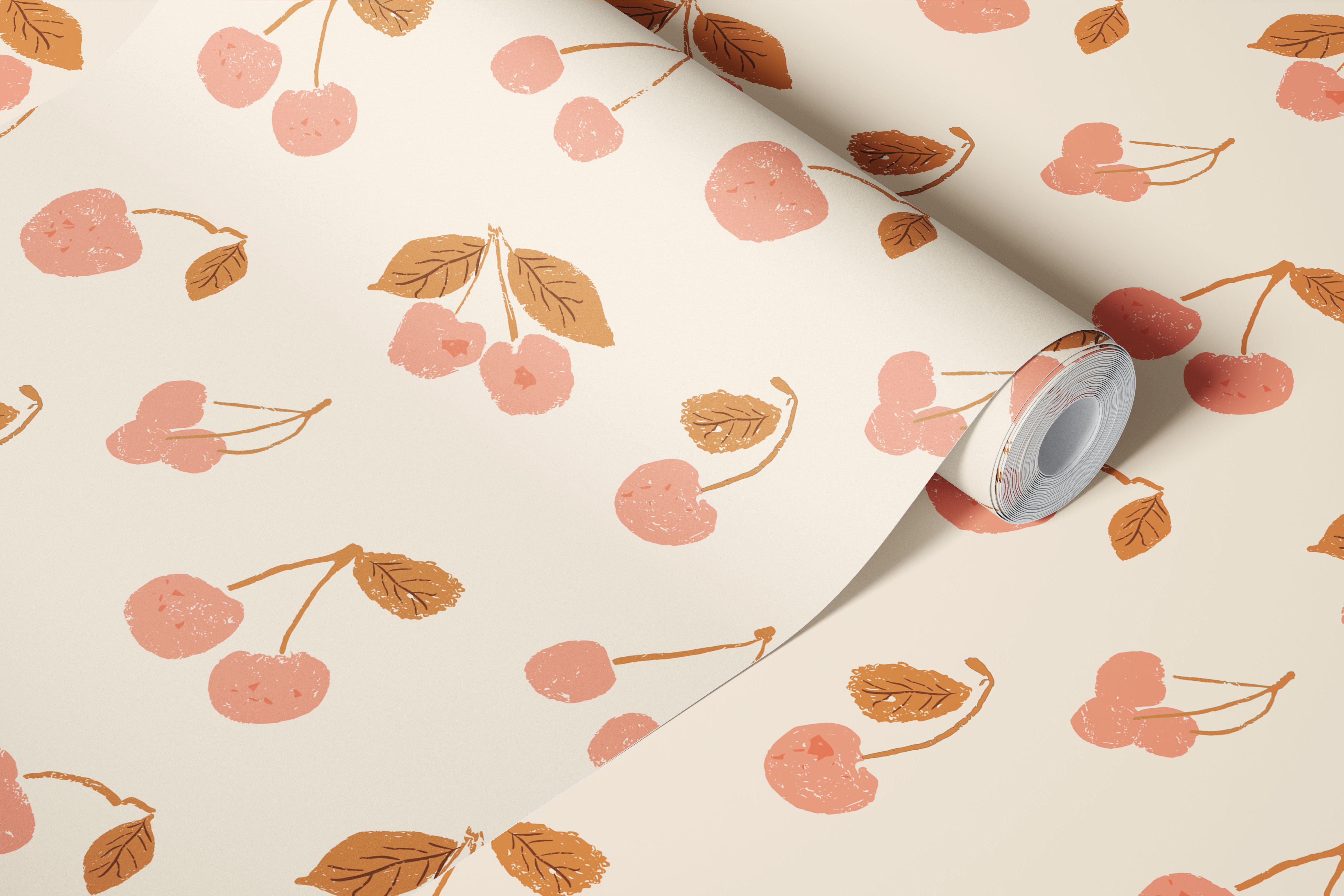 Carta da parati Rustic Cherry Blossoms in una stanza