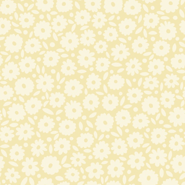 Cute Scandi Ditsy Daisy - Soft Butter Yellow