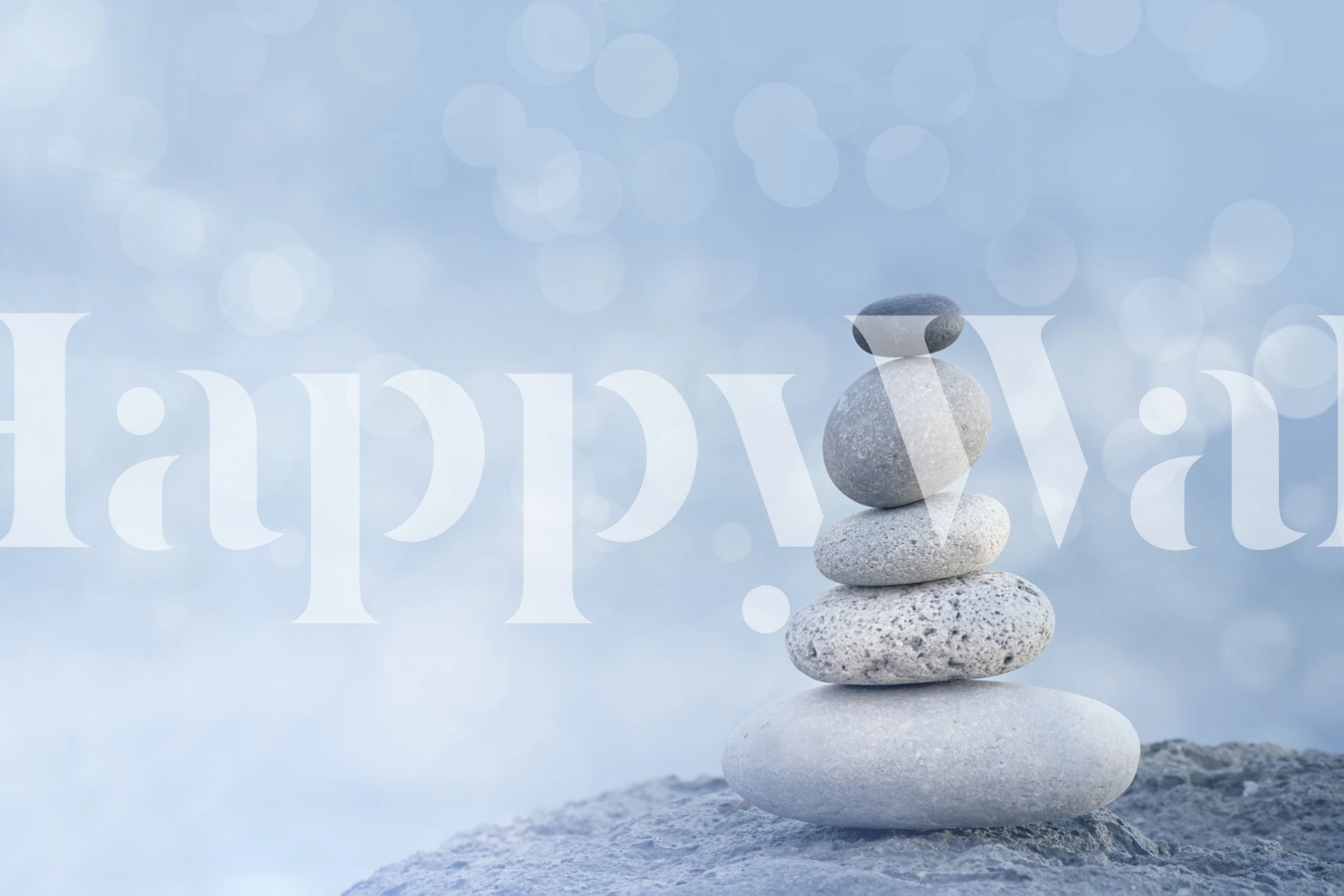 Papel pintado Blue Stone Cairn en una habitación moderna