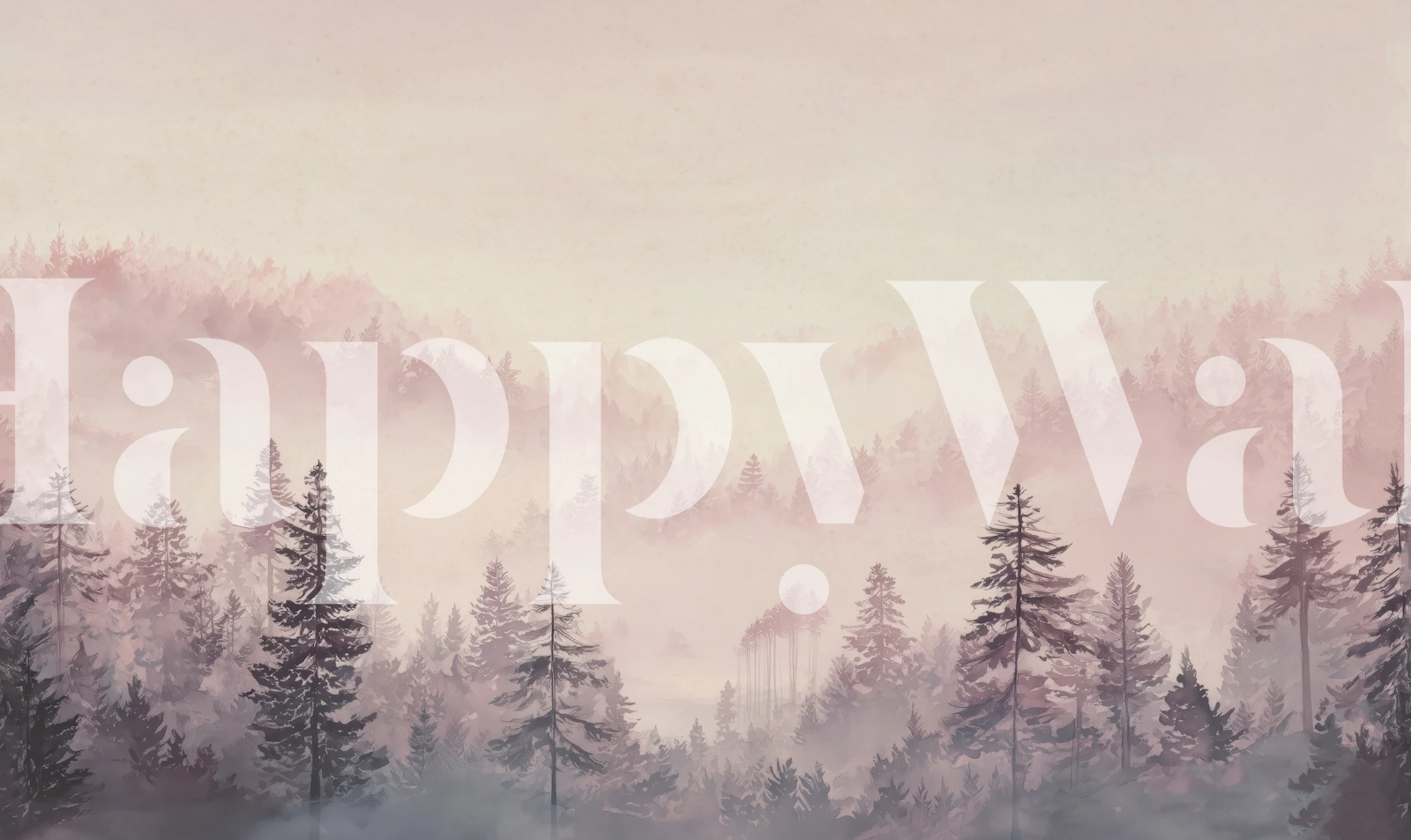 Misty forest landscape wallpaper design