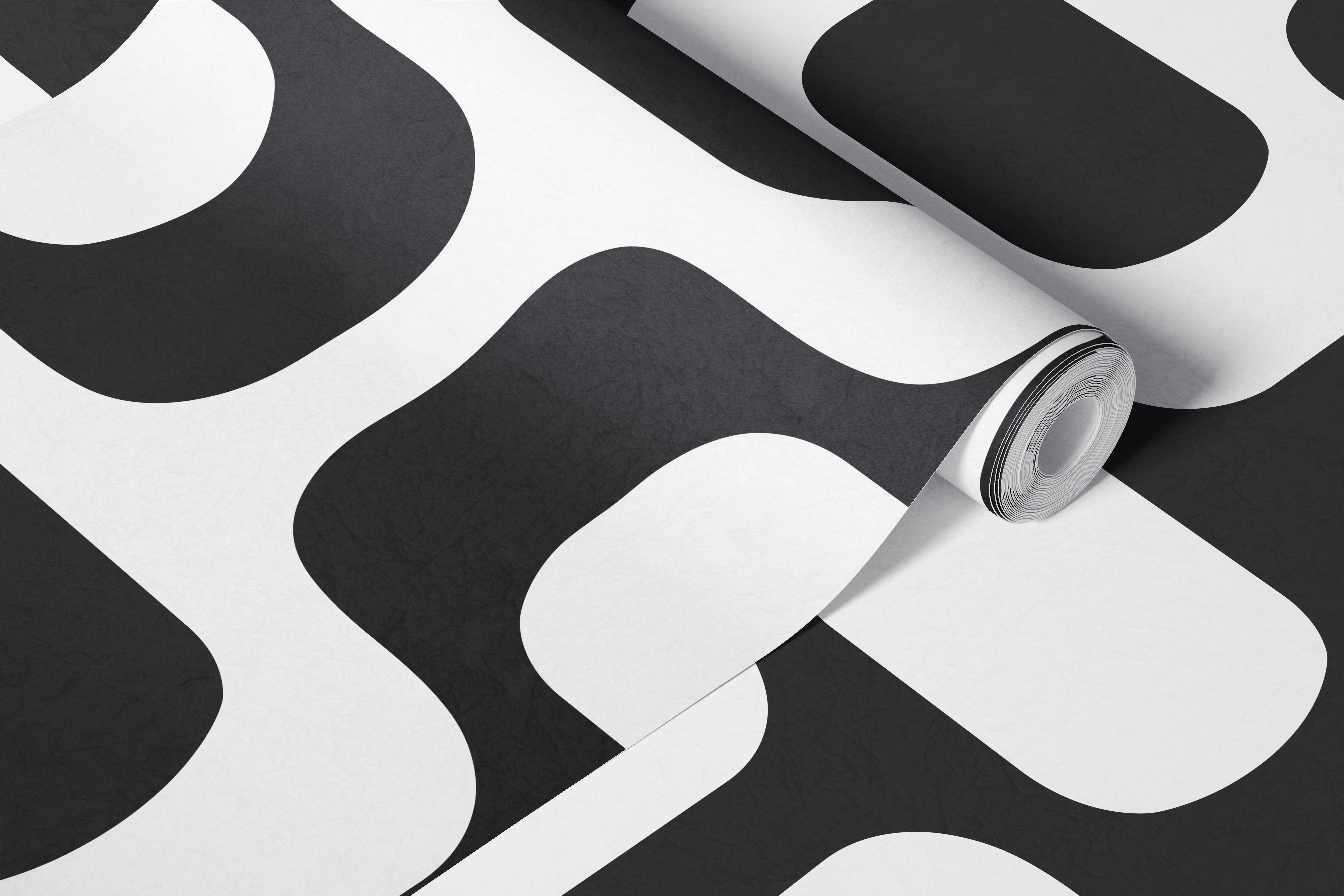 Geometric black and white grid patterns wallpaper