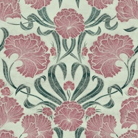 Block Print Antique Botanical - Blush on sage ταπετσαρία