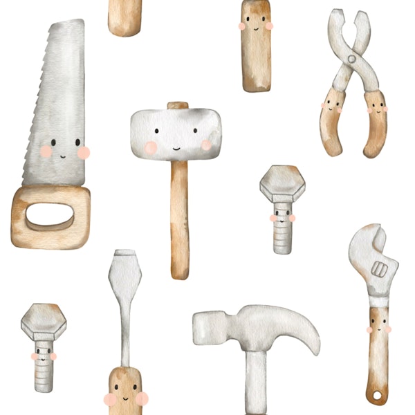 Happy Tools In White