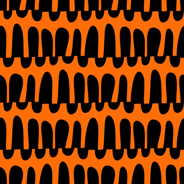 Wavy horizontal stripes orange black