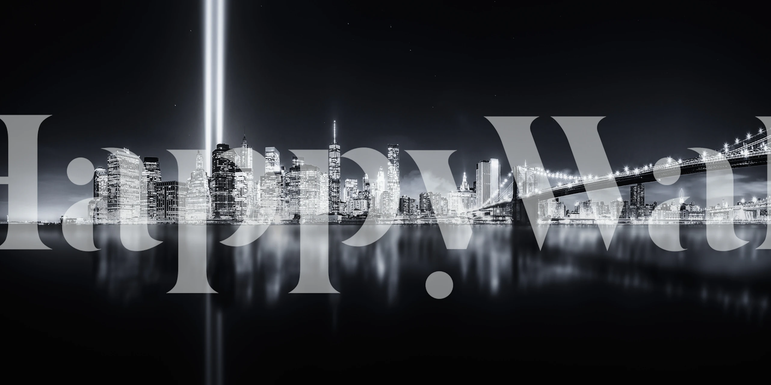 Manhattan Skyline 2 behang weergegeven in een kamer