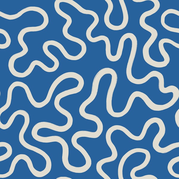 Bold Abstract Doodle Line Art - Electric Blue