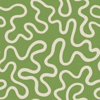 Abstract Doodle Labyrinth Maze - Bold Green behang