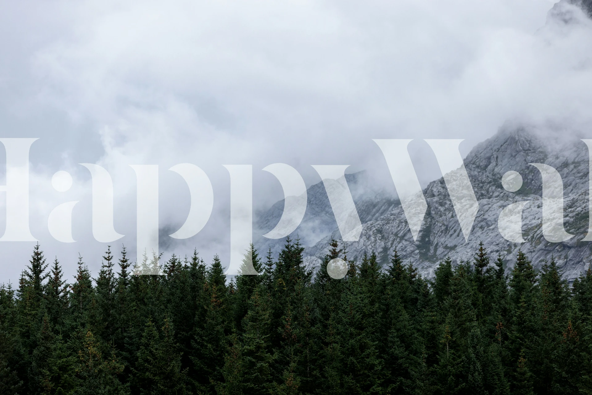 Papier peint Tranquil Mountain Scene dans une pièce
