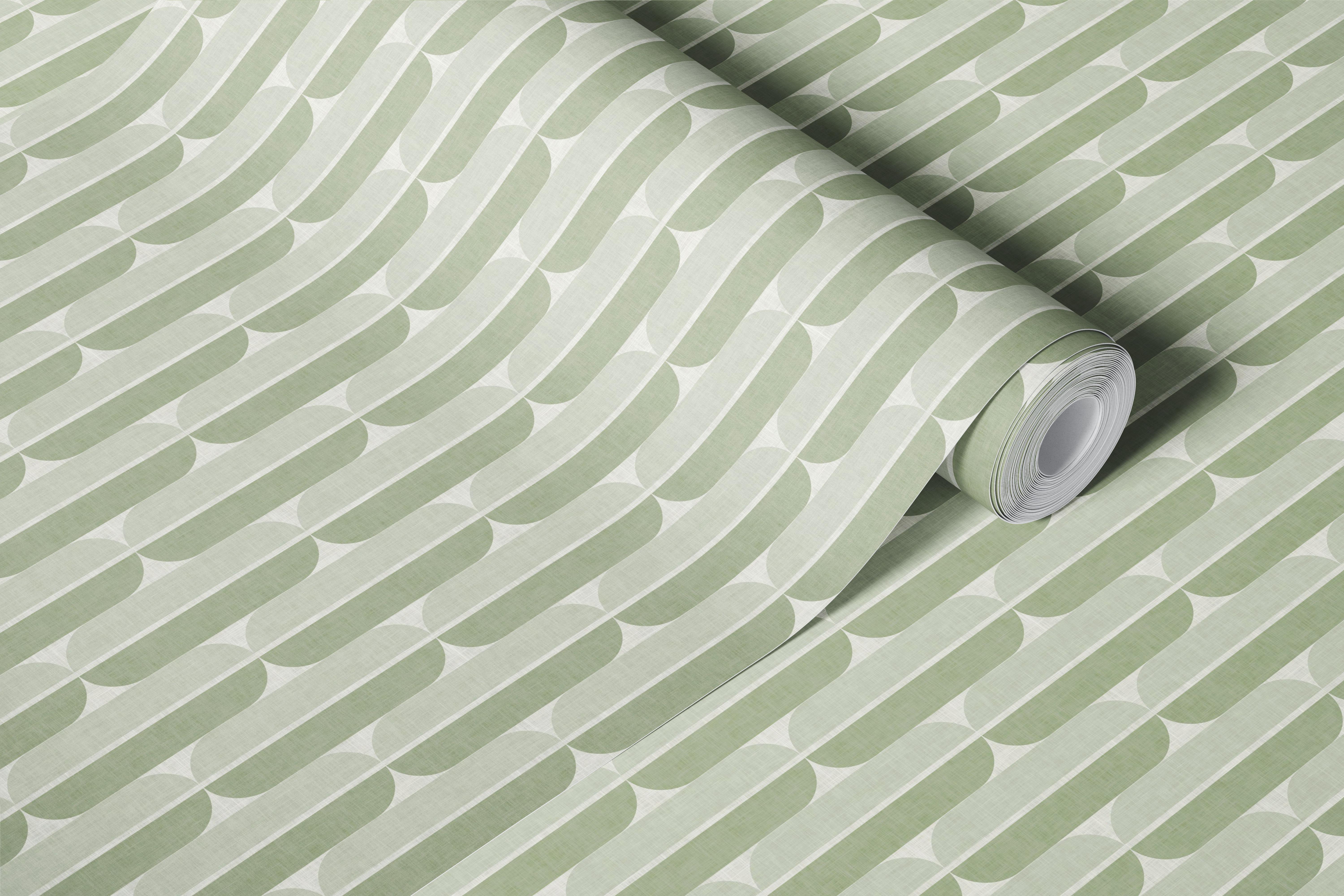 Mid Century Geometric wallpaper in a room