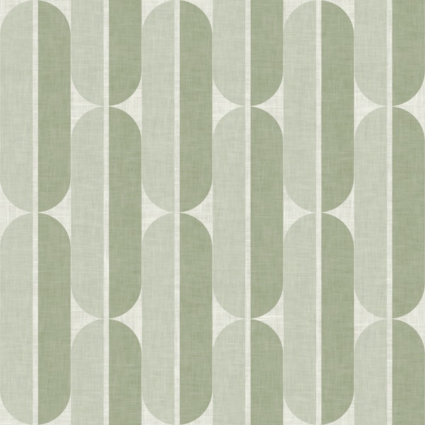 Mid Century Geometric - Grey Olive Green
