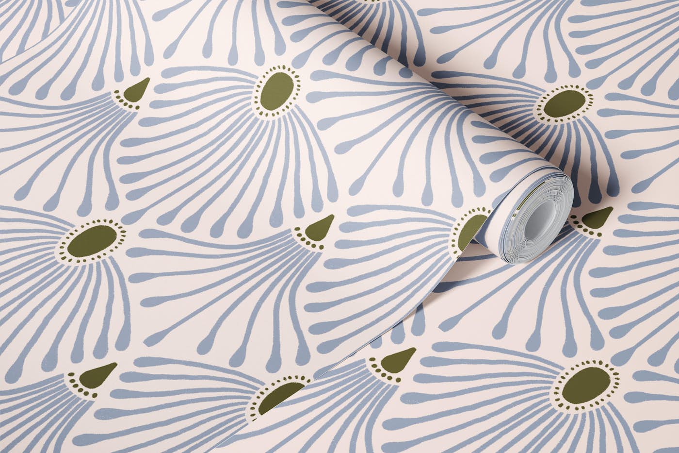 Rosabelle - blue wallpaper roll