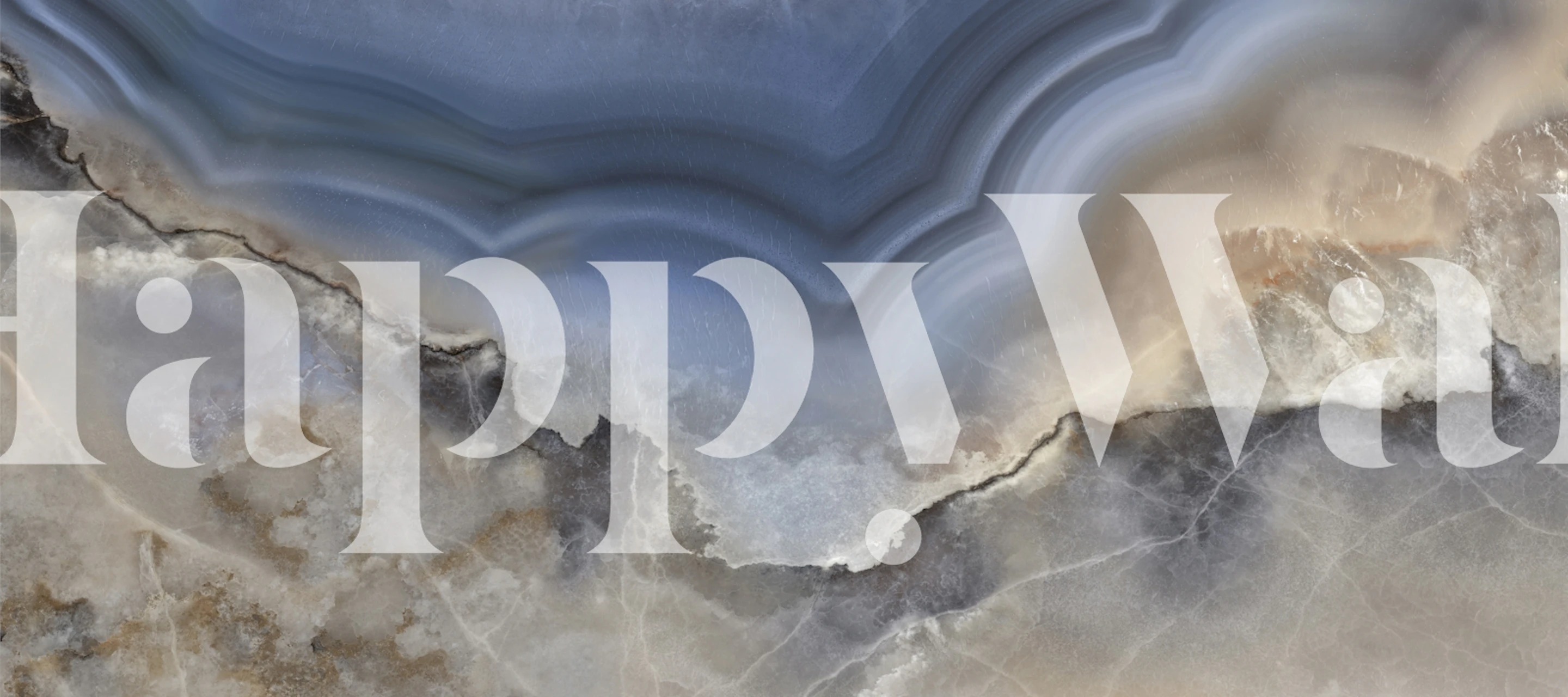 Blue agate marble wallpaper in a room