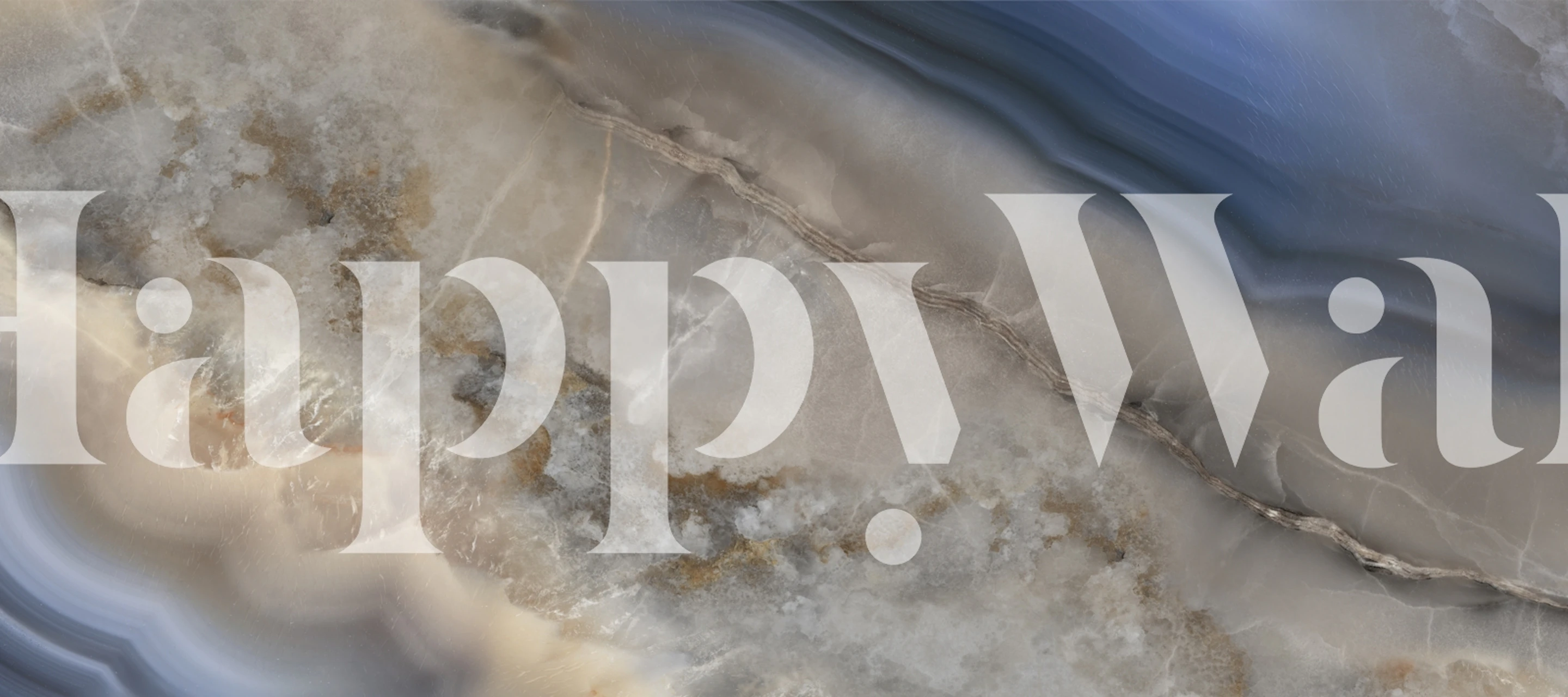 Blue, grey, and cream marbled patterns wallpaper