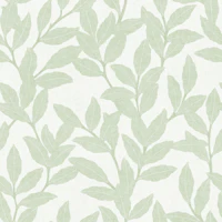 Textured Leaf Botanical - Soft Green wallpaper