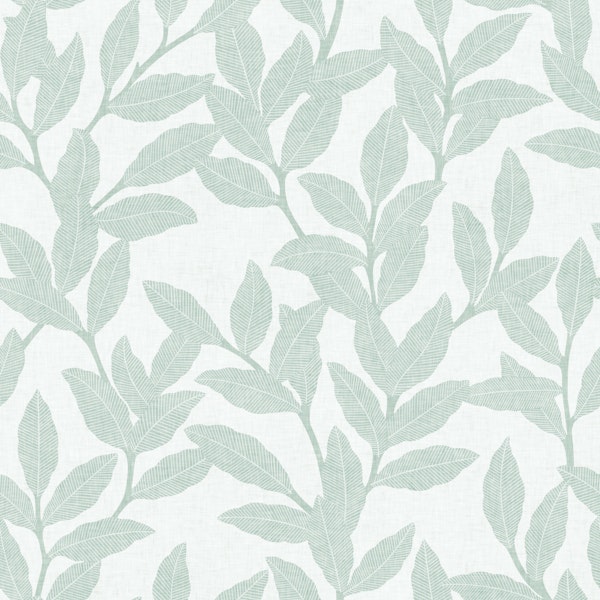 Textured Leaf Botanical - Blue Grey