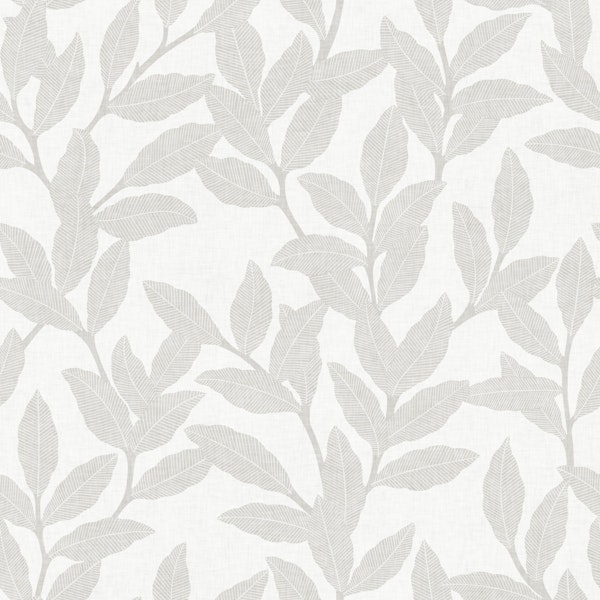 Textured Leaf Botanical - Warm Grey