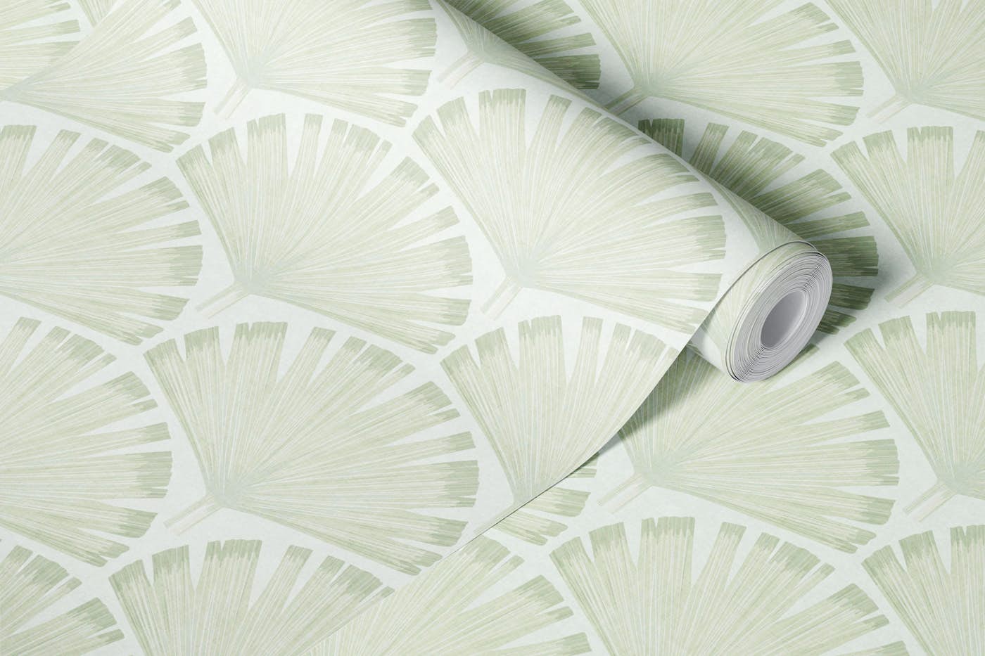 Fan Palm Botanical - Soft Linen wallpaper roll