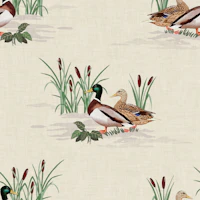 Country Ducks - Warm Natural wallpaper