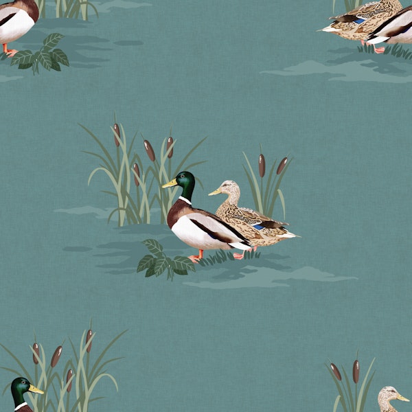 Country Ducks - Deep Teal Blue
