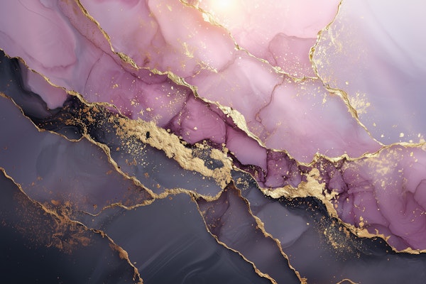 Lavender and Gold Waves