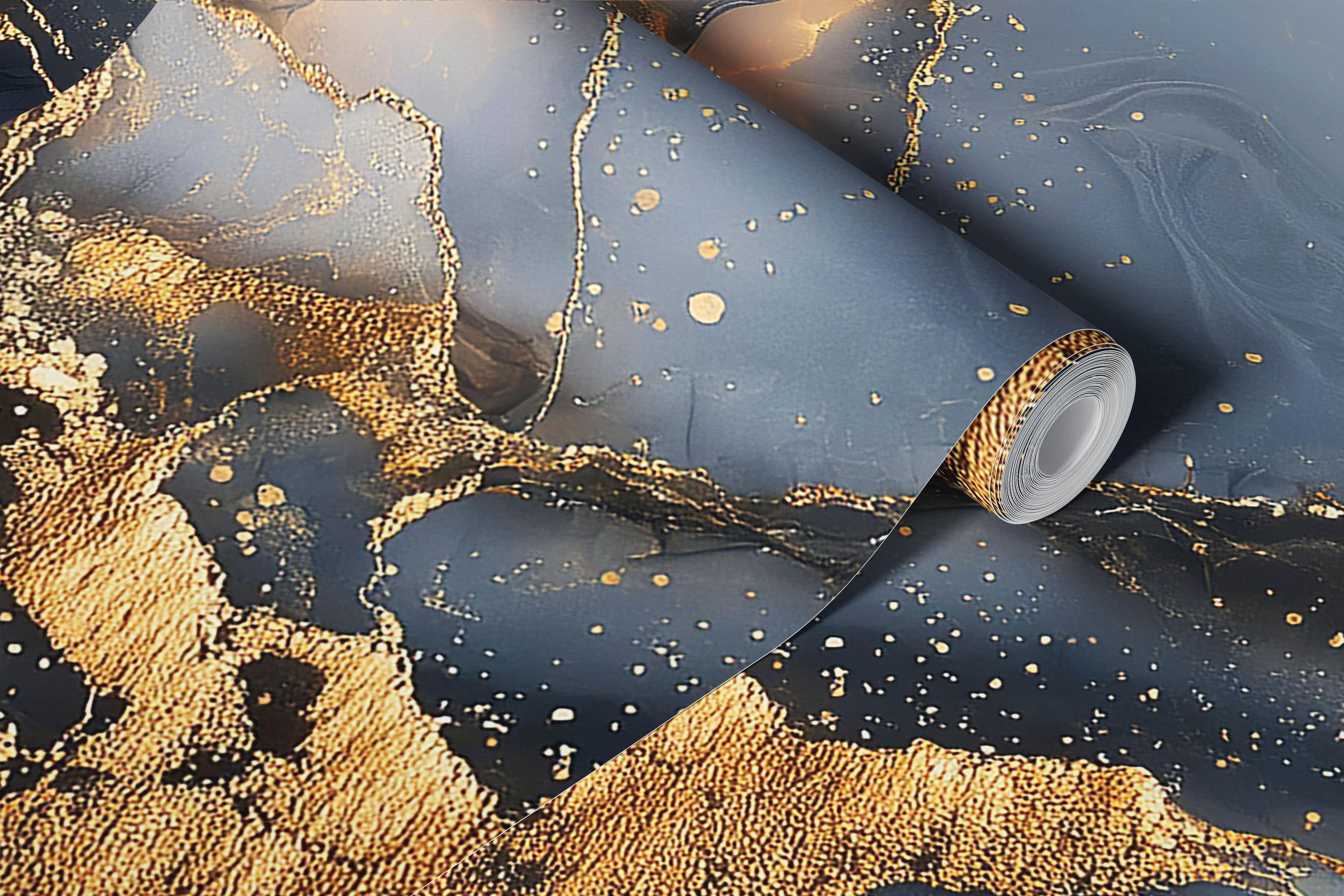 Dramatic Gold Marble tapet i et moderne rum