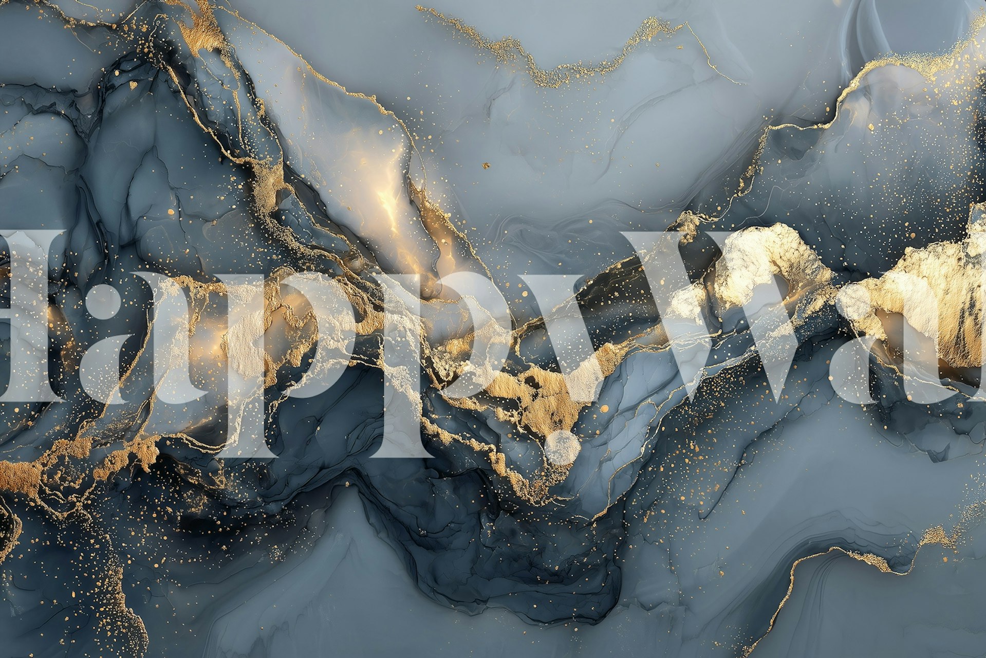 Dramatic Gold Marble wallpaper in a modern room