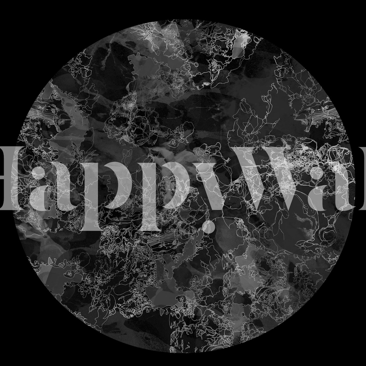 Abstract swirling patterns in black and white wallpaper